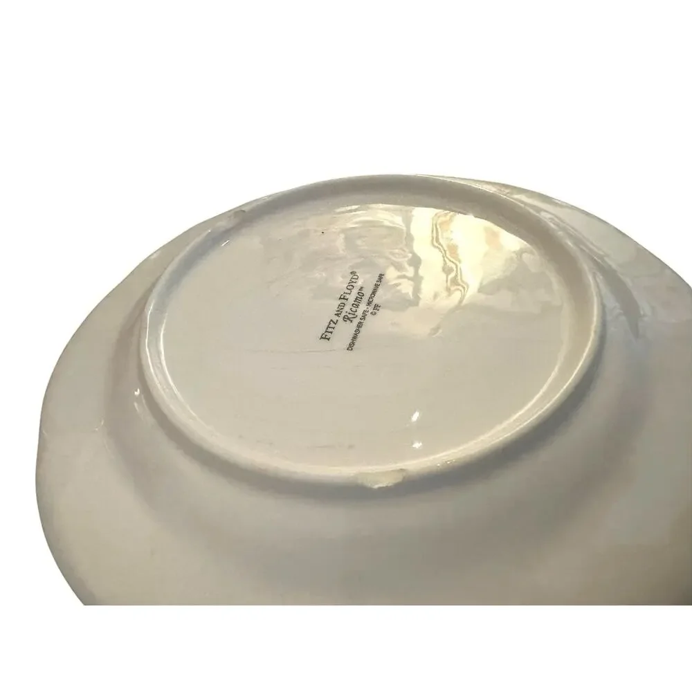Set Of 2 Fitz & Floyd Ricamo Rooster Motif Salad Plates 8” Hand Painted